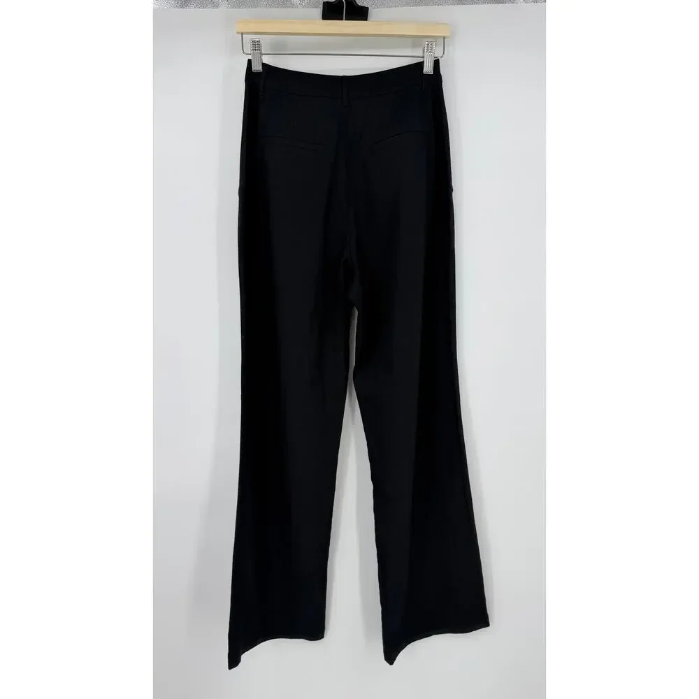 Reformation | Earl Pant in Black High Rise Pleated Linen Trousers 0